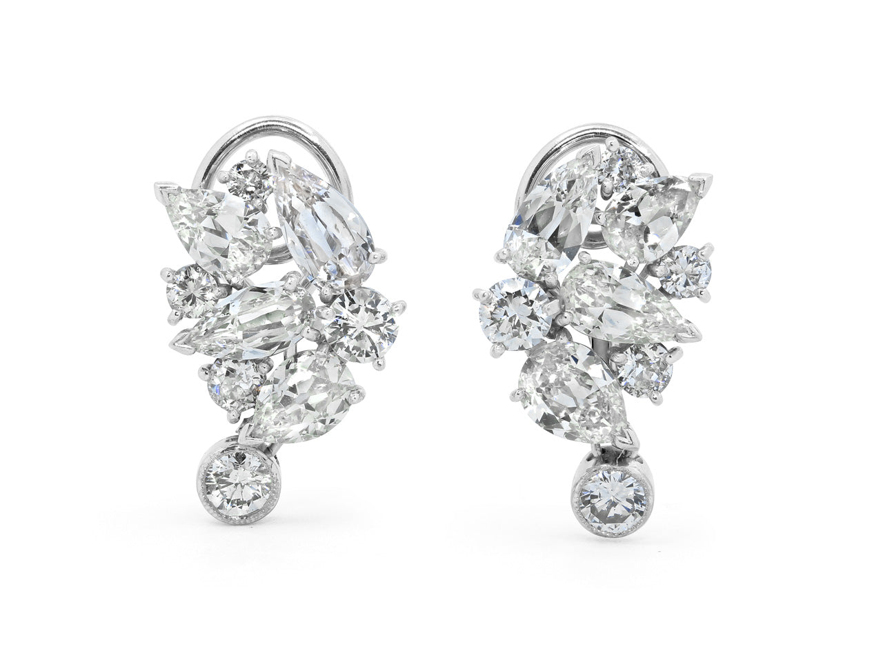 Beladora 'Reimagined' Diamond Cluster Earrings in Platinum