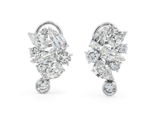 Beladora 'Reimagined' Diamond Cluster Earrings in Platinum