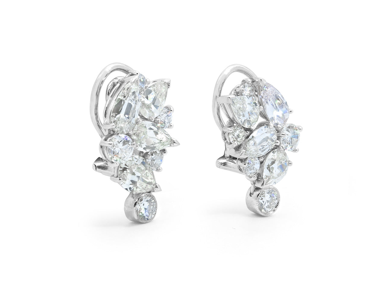 Beladora 'Reimagined' Diamond Cluster Earrings in Platinum