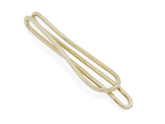 Cartier 14K gold tie bar with looped design