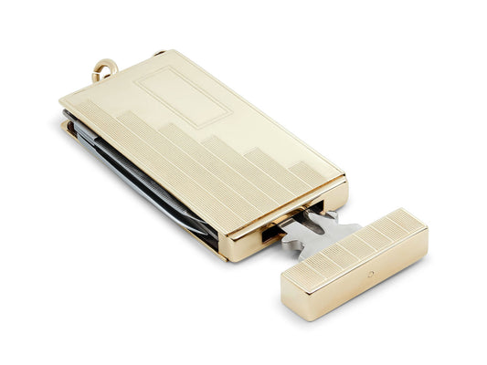 14K gold fob with retractable blade and file