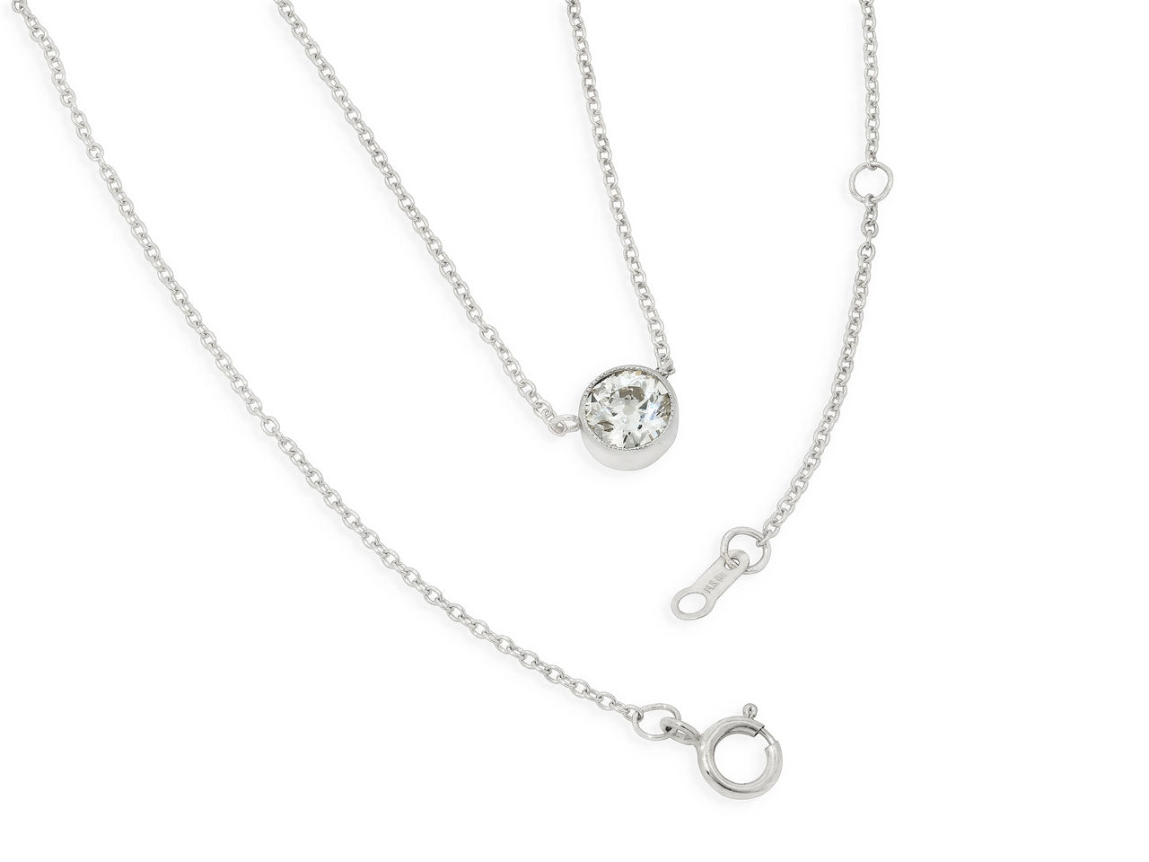 Beladora 'Bespoke' Old European Cut Diamond Solitaire, 0.52 carat J/I1, Pendant in Platinum