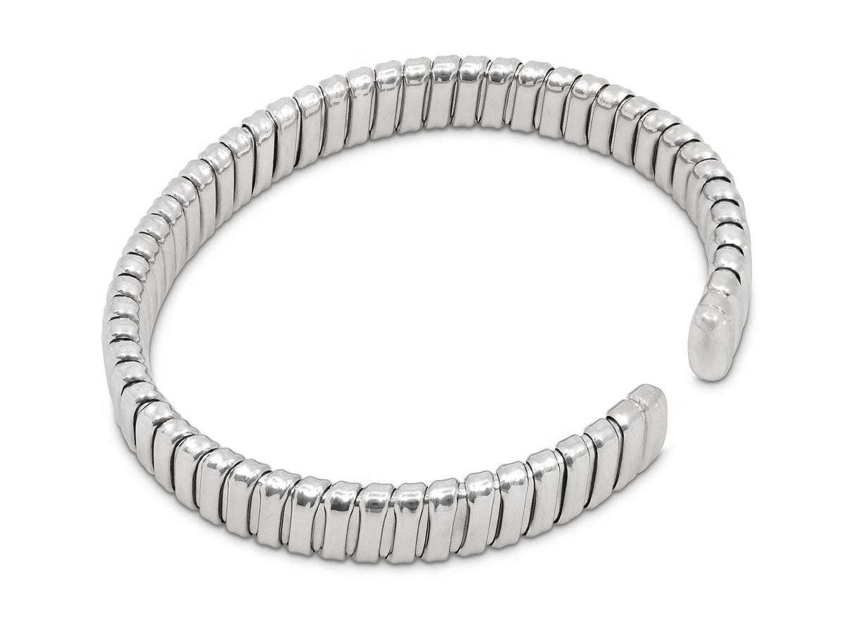 Flexible 18K white gold tubogas bracelet