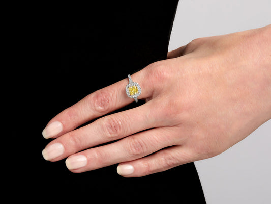 Tiffany & Co. Yellow Diamond 'Soleste' Ring in Platinum