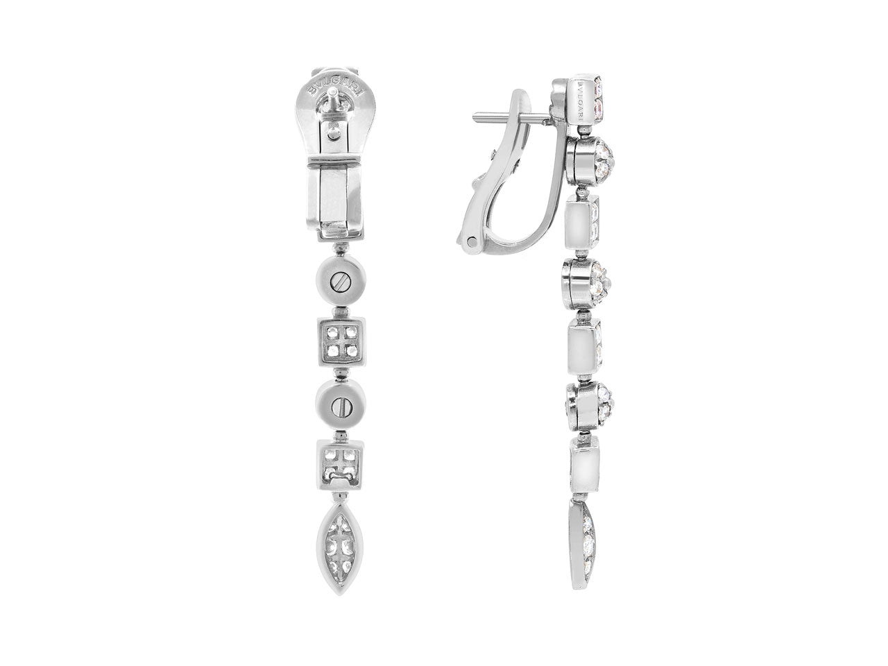 Bulgari 'Lucea' Diamond Earrings in 18K White Gold