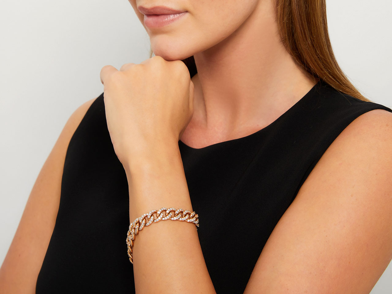 Leo Pizzo Diamond Link Bracelet in 18K Rose Gold