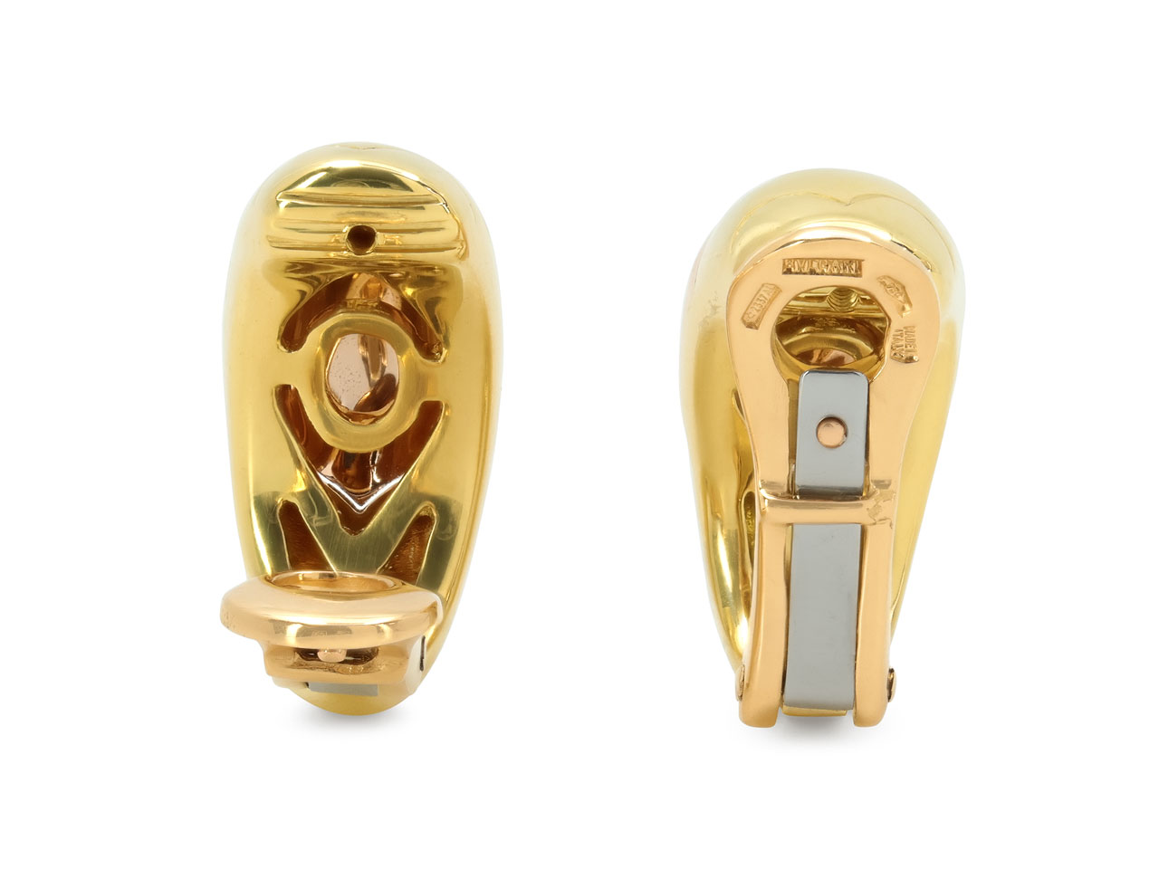 Bulgari 'Tronchetto' Half Hoop Earrings in 18K Yellow and Rose Gold