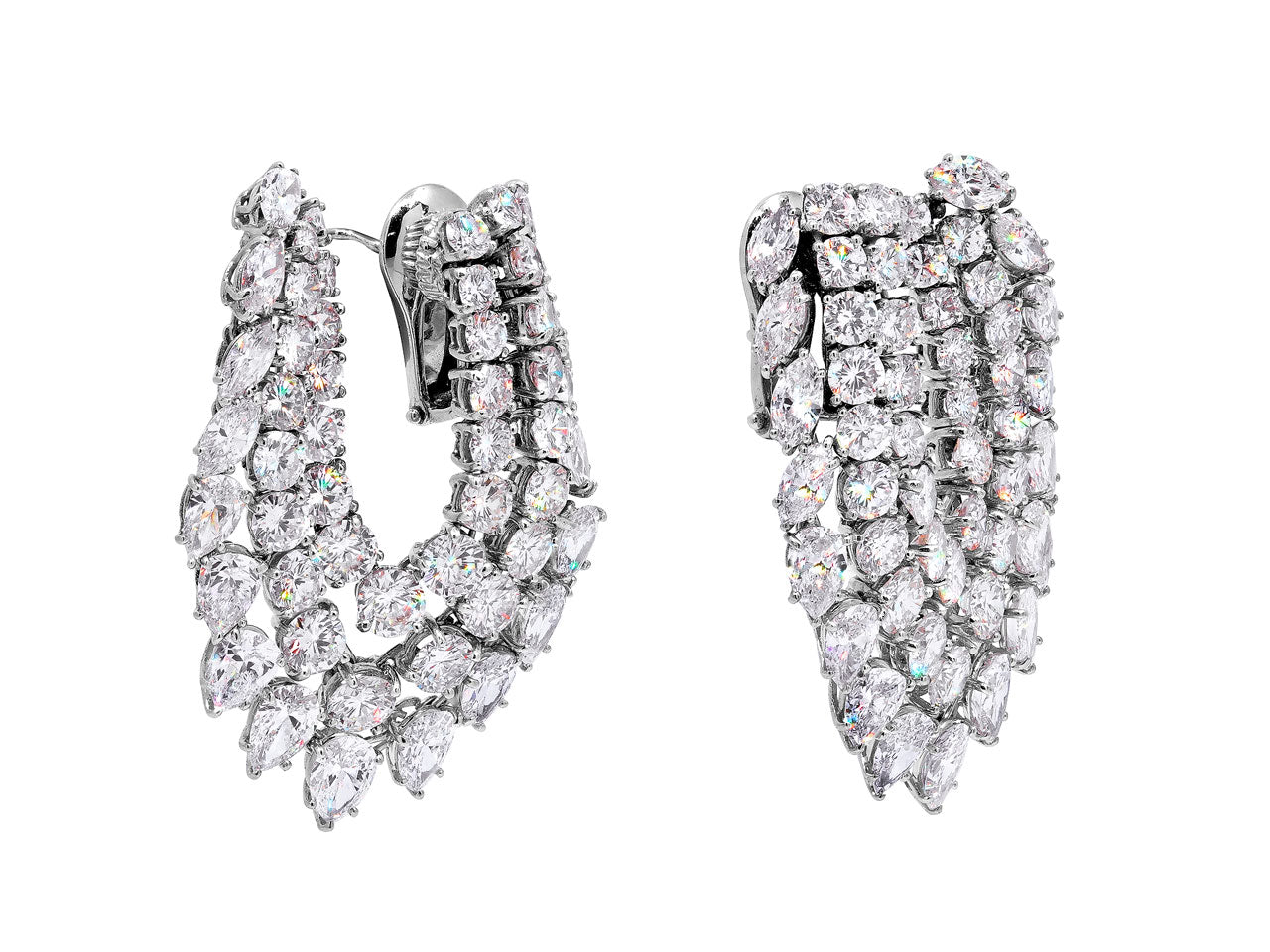 David Webb Diamond Earrings in Platinum