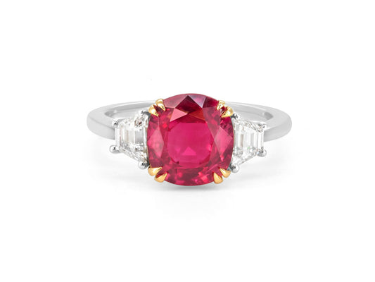 Beladora 'Bespoke' Red Spinel Ring, 3.15 Carat Burma No Heat, in Platinum
