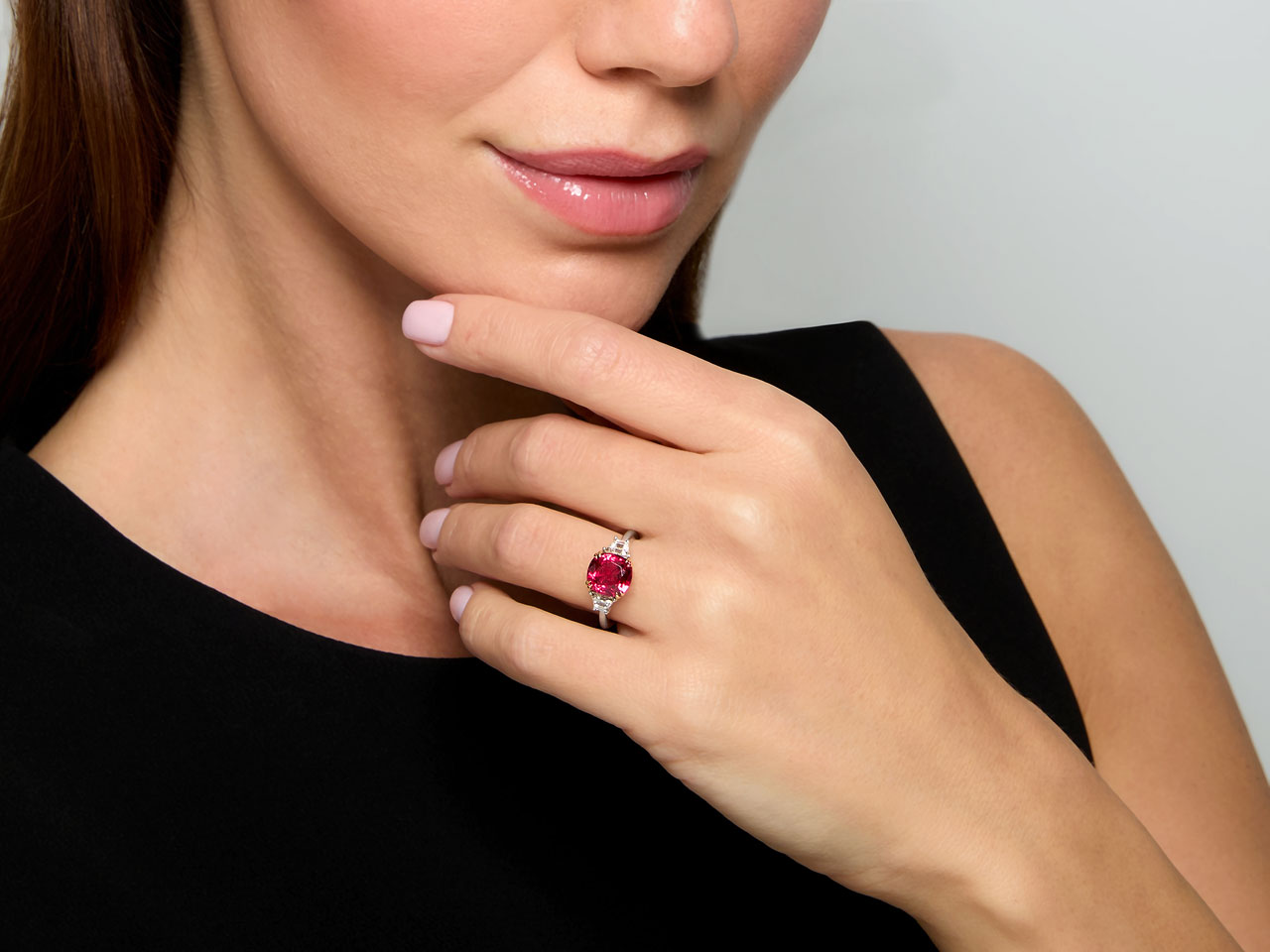 Beladora 'Bespoke' Red Spinel Ring, 3.15 Carat Burma No Heat, in Platinum