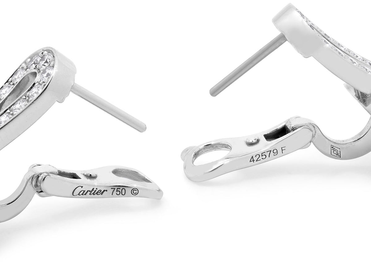 Cartier diamond earrings with hook and eye backs