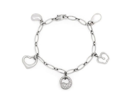 Tiffany & Co. Elsa Peretti Five-Charm Bracelet in Platinum