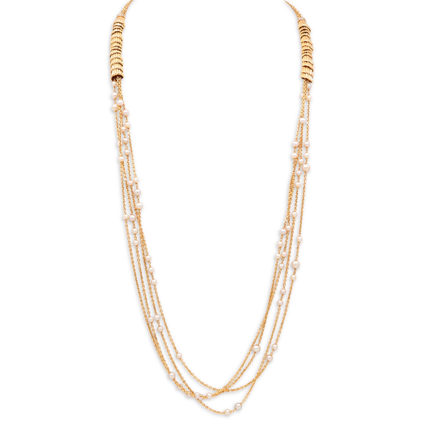 Boucheron 'Frou Frou' Pearl and Diamond Necklace in 18K Rose Gold