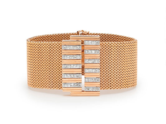 Mid-Century Diamond Bracelet in 18K Rose Gold