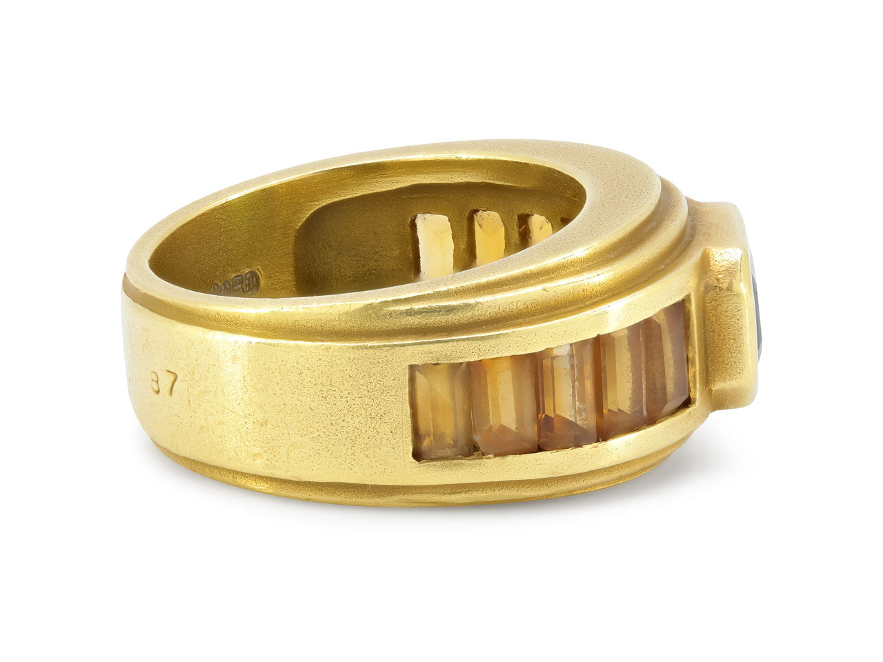 Kieselstein-Cord Tourmaline and Citrine Ring in 18K Gold
