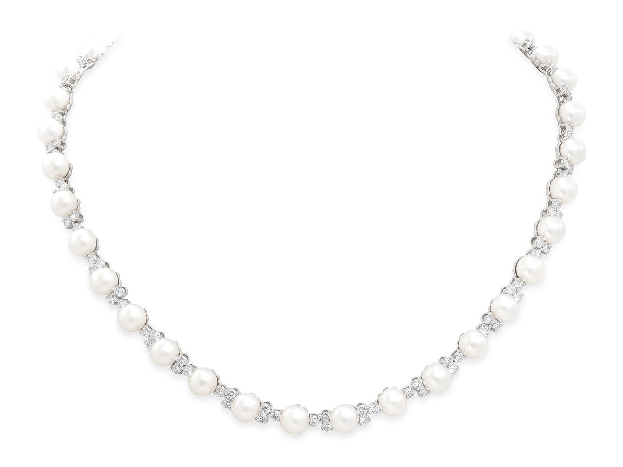 Tiffany 'Aria' Diamond and Pearl Necklace in P #518780