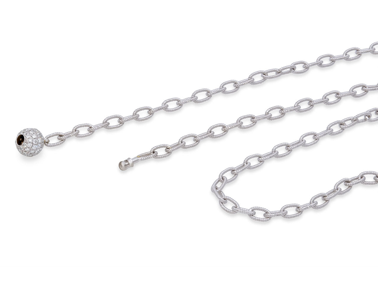 Oval Link Necklace in 18K White Gold