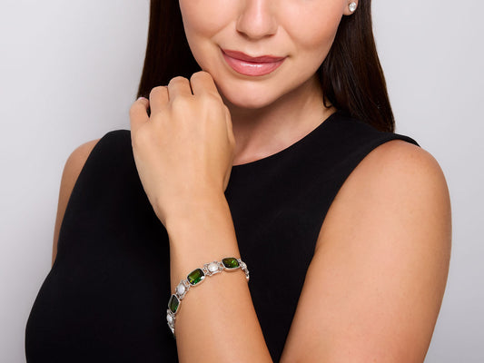 Arts & Crafts Black Starr & Frost Tourmaline Bracelet in Platinum