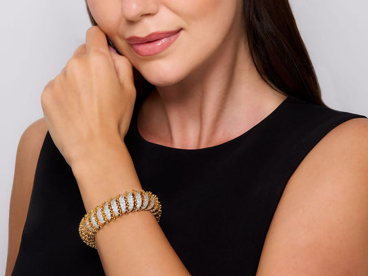 David Webb Diamond Bracelet in 18K Gold and Platinum