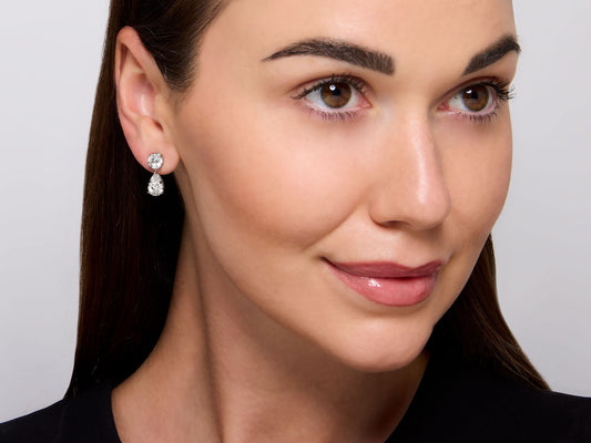 Beladora 'Bespoke' Diamond Drop Earrings, 4.95 total carats, in Platinum