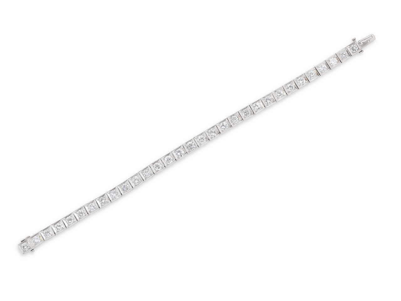Mid-Century Diamond Line Bracelet in Platinum