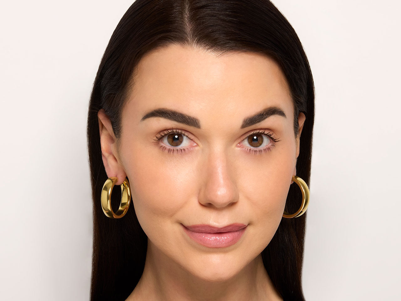 Flat Hoop Earrings in 18K Gold, Medium, by Beladora