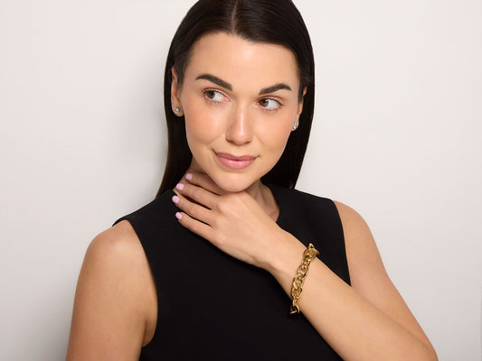 Flattened Link Bracelet in 18K Gold, by Beladora