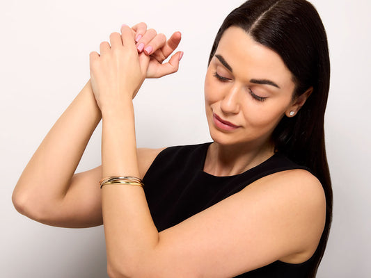 Cartier 'Trinity' Tri-Color Bangle Bracelet in 18K Gold