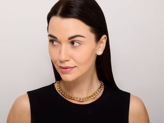 Curb Link Necklace in 18K Gold
