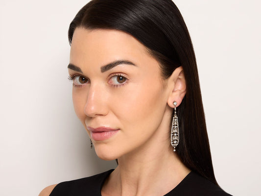 Beladora 'Reimagined' Diamond Pendant Earrings in 18K White Gold