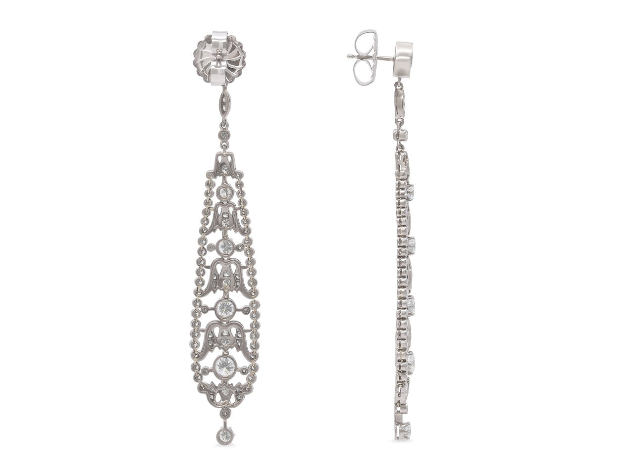 Beladora 'Reimagined' Diamond Pendant Earrings in 18K White Gold