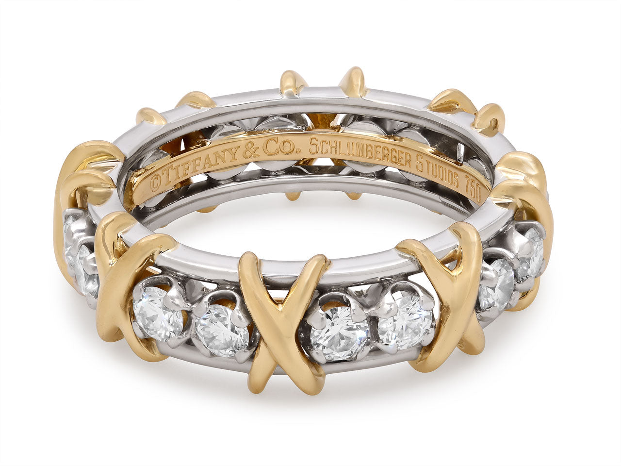 Tiffany & Co. Schlumberger 'Sixteen Stone' Diamond Ring in 18K Gold and Platinum