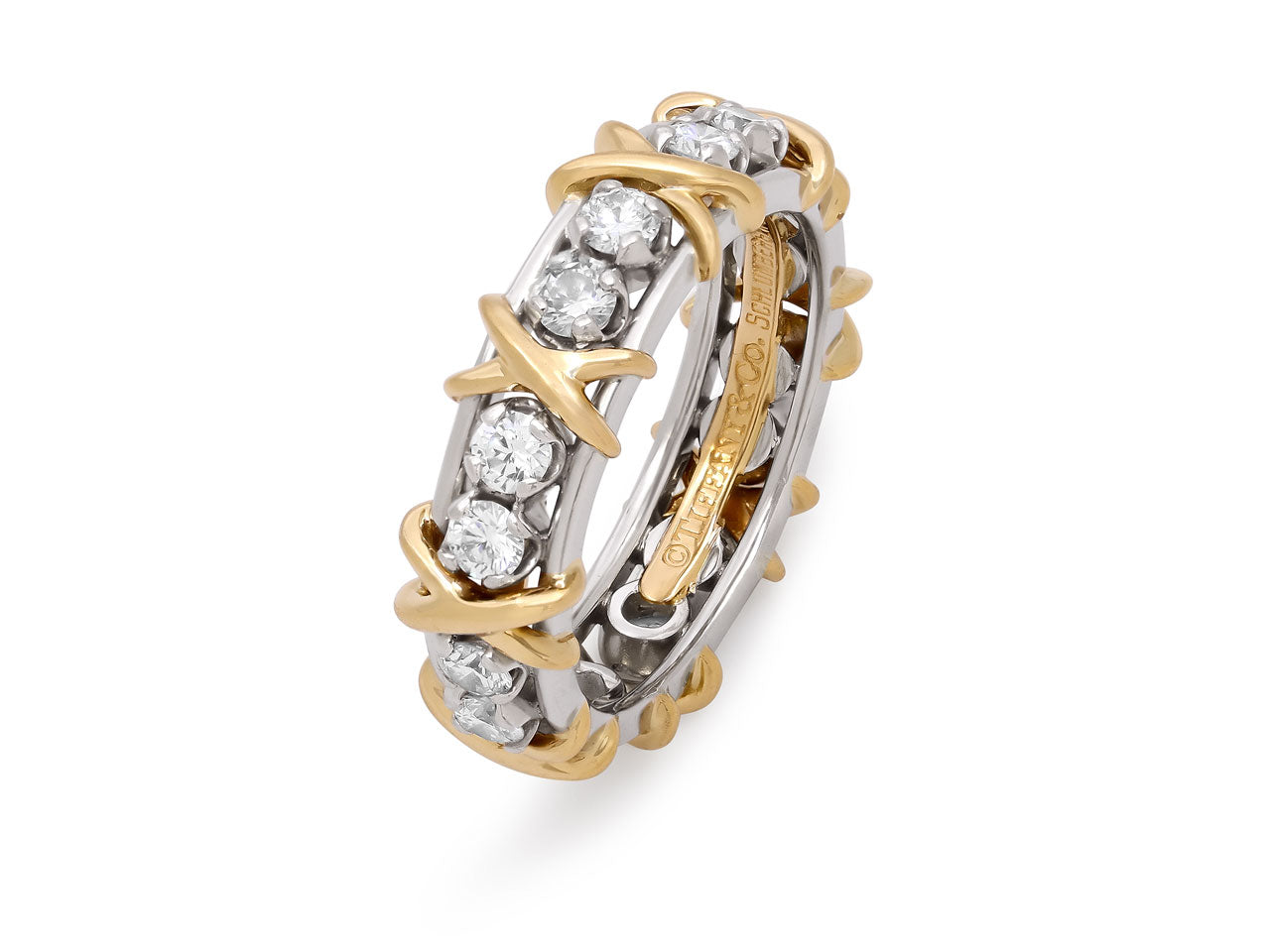 Tiffany & Co. Schlumberger 'Sixteen Stone' Diamond Ring in 18K Gold and Platinum