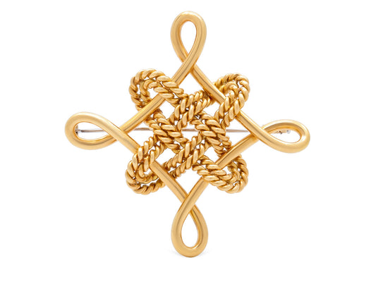 Verdura Knot Brooch in 18K Gold