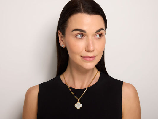 Van Cleef & Arpels 'Magic Alhambra' Mother-of-Pearl Pendant Necklace in 18K Gold
