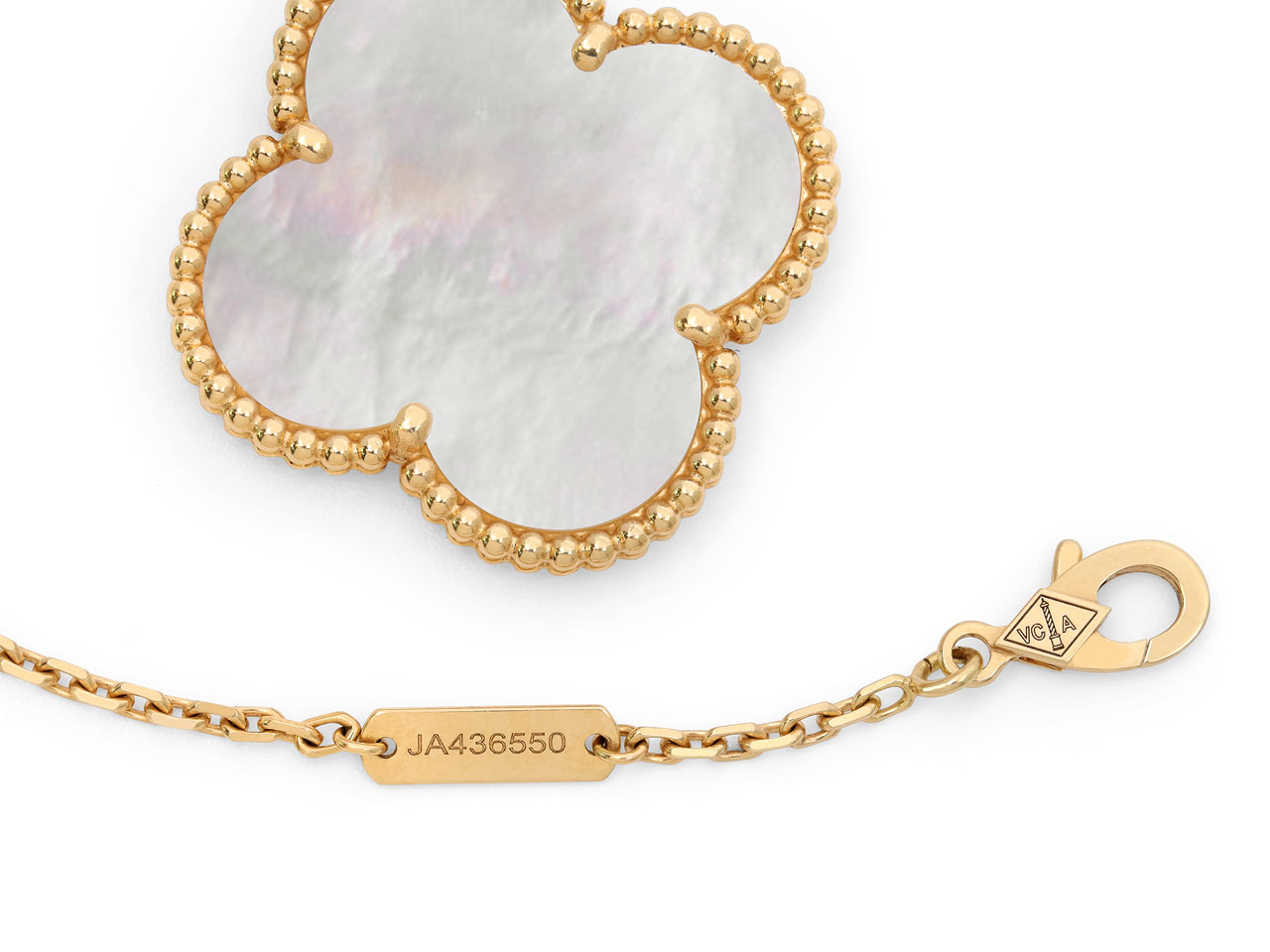 Van Cleef & Arpels 'Magic Alhambra' Mother-of-Pearl Pendant Necklace in 18K Gold