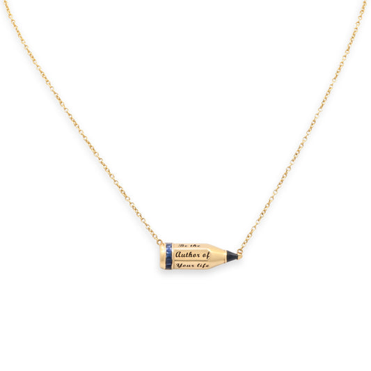 Sally Sohn 'Pencil' Sapphire Necklace in 18K Gold