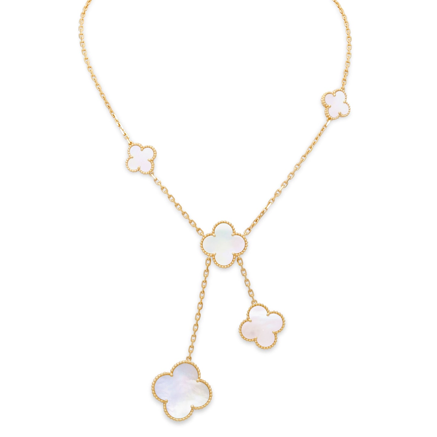 Van Cleef & Arpels 'Magic Alhambra' Mother-of-Pearl Necklace in 18K Gold