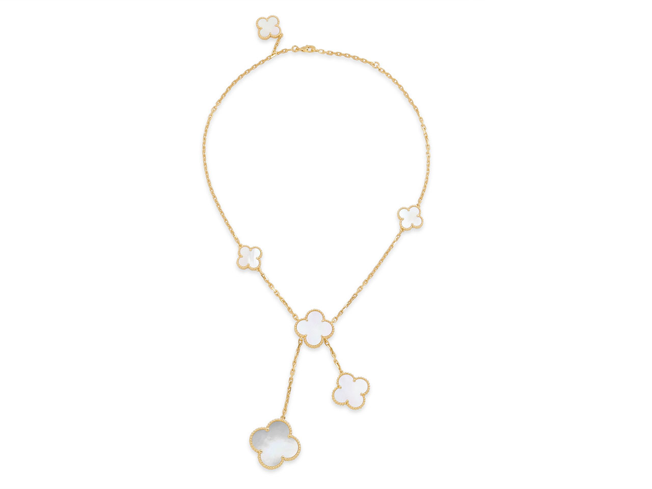 Van Cleef & Arpels 'Magic Alhambra' Mother-of-Pearl Necklace in 18K Gold