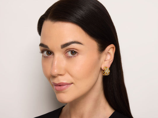 Buccellati 'Étoilée' Hoop Earrings in 18K Gold