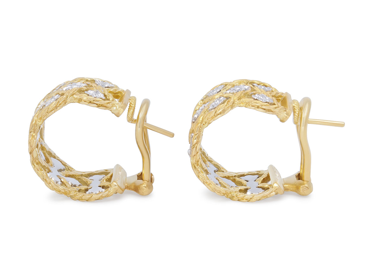Buccellati 'Étoilée' Hoop Earrings in 18K Gold