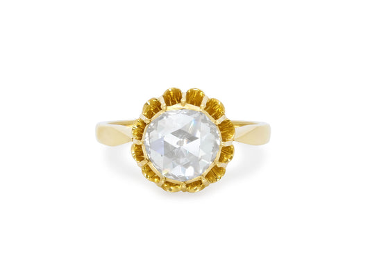 Antique-style Rose-cut Diamond Ring in 18K Gold