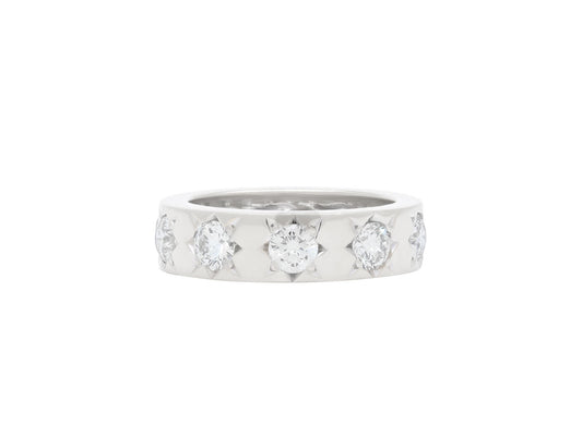 Star-Set Diamond Band in 18K White Gold