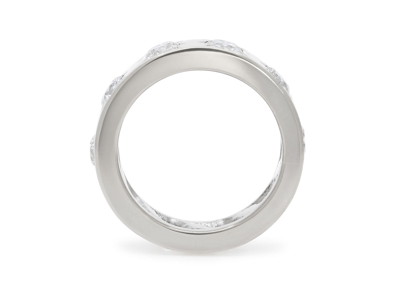 Star-Set Diamond Band in 18K White Gold