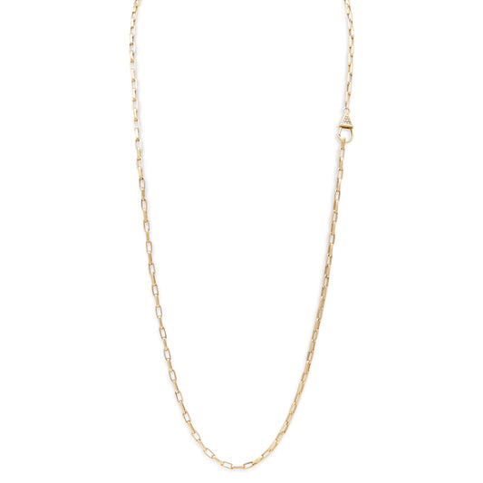 Chain Necklace with Diamond Clasp in 18K Gold