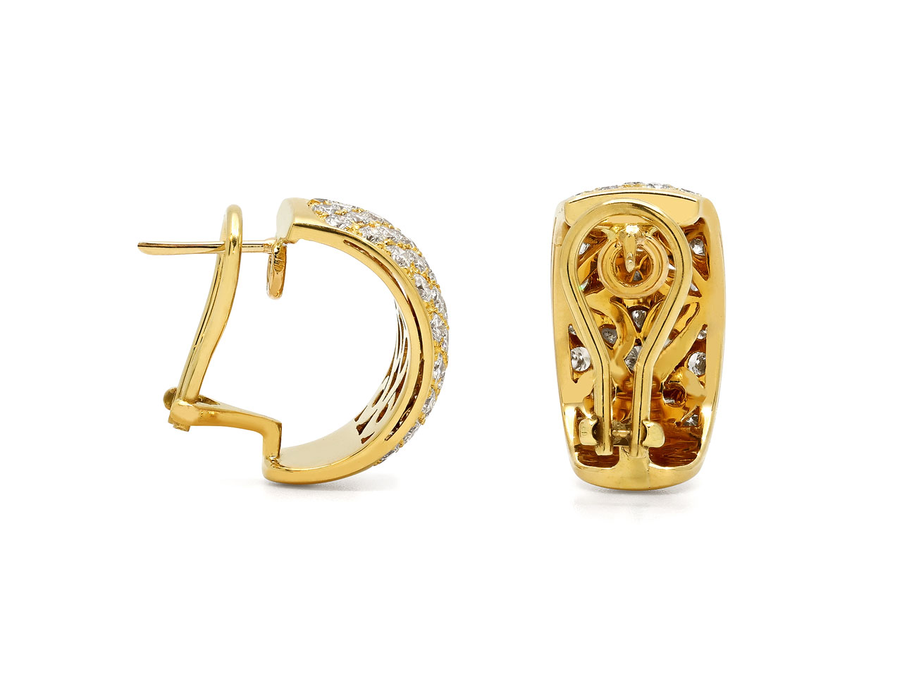 Diamond Hoop Earrings in 18K Gold