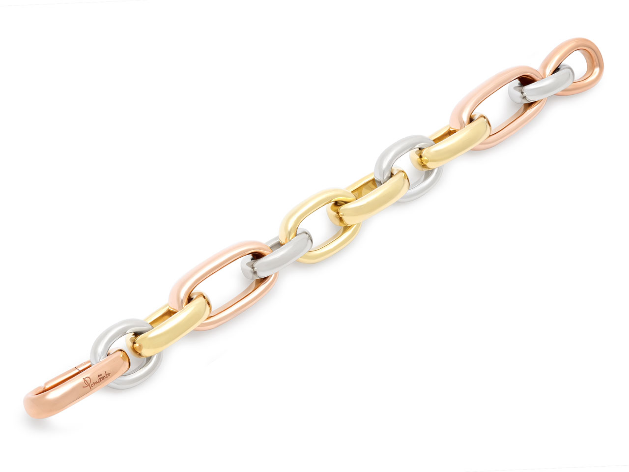 Pomellato 'Iconica' Large Link Bracelet in Tri-Color 18K Gold