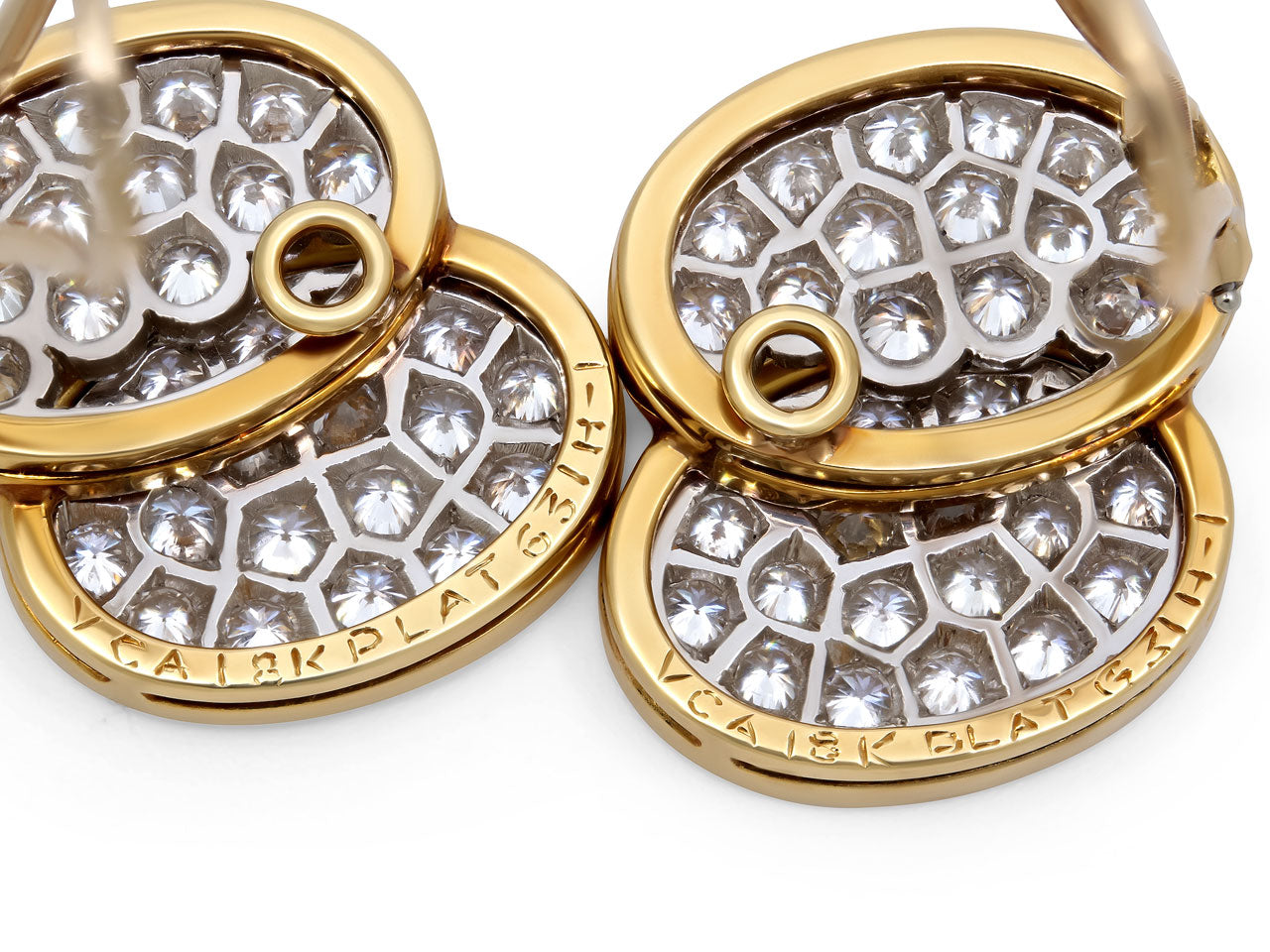 Mid-Century Van Cleef & Arpels Diamond Earrings in Platinum and 18K Gold