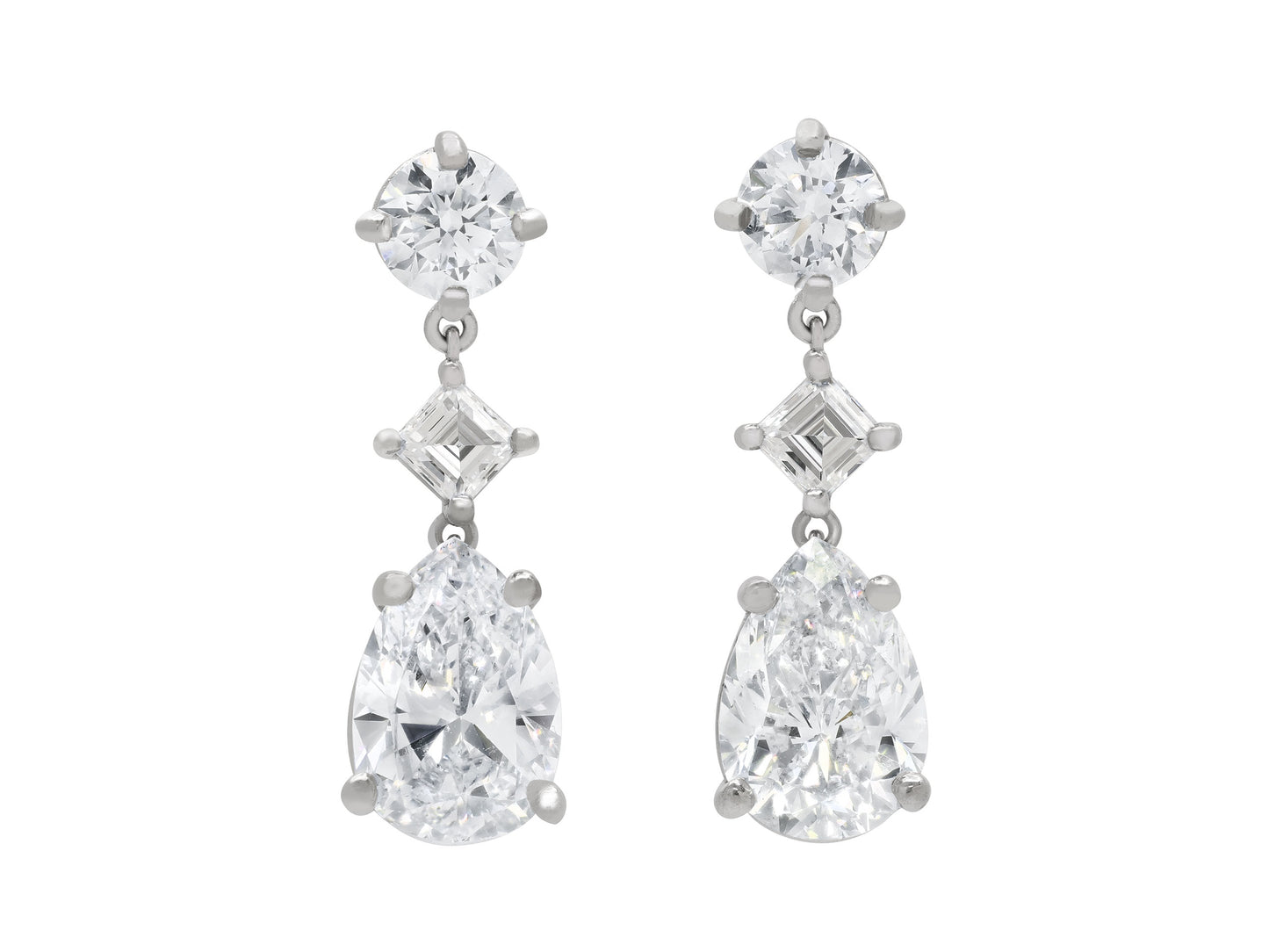 Beladora 'Bespoke' Diamond Drop Earrings in Platinum