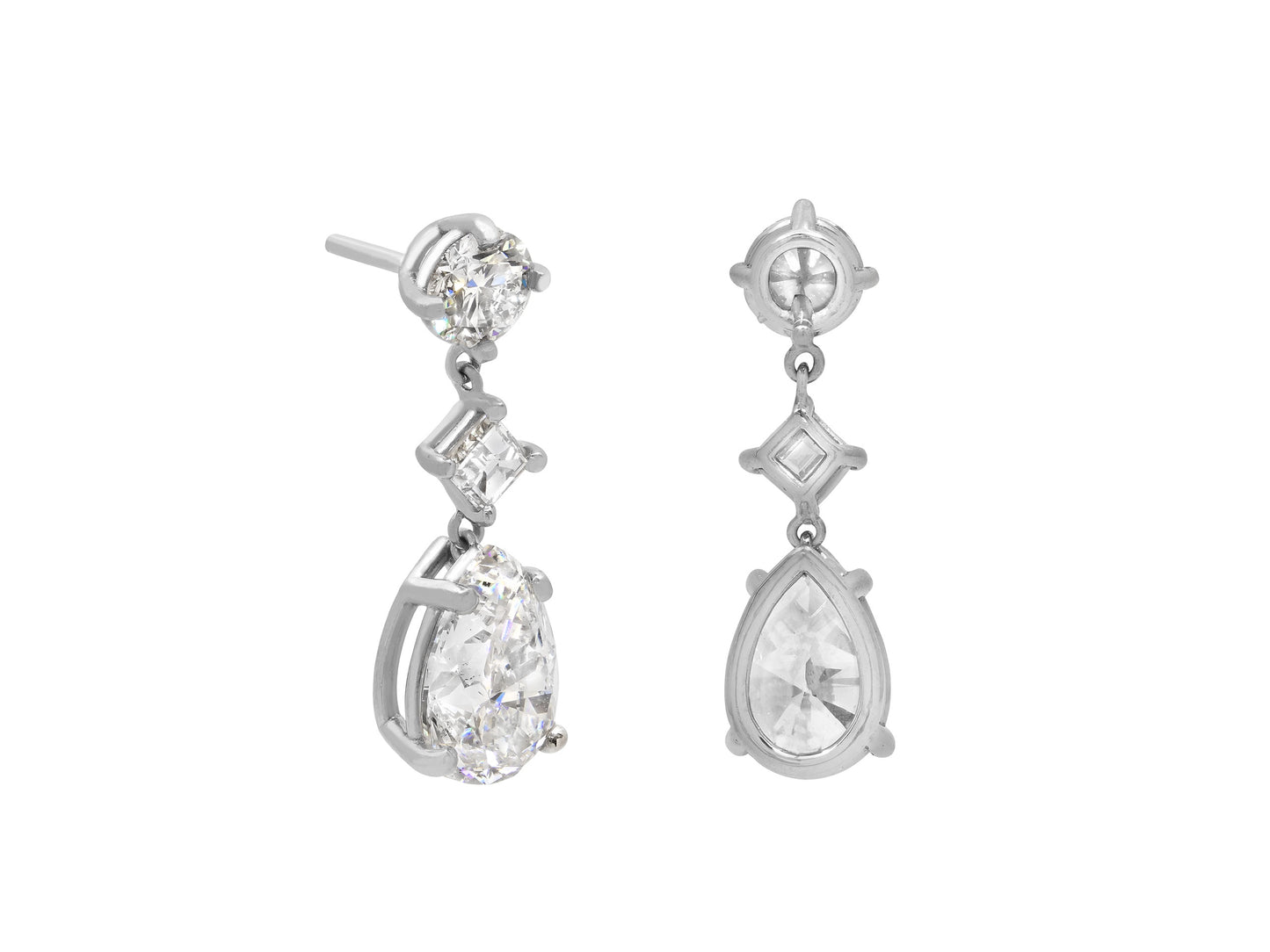 Beladora 'Bespoke' Diamond Drop Earrings in Platinum